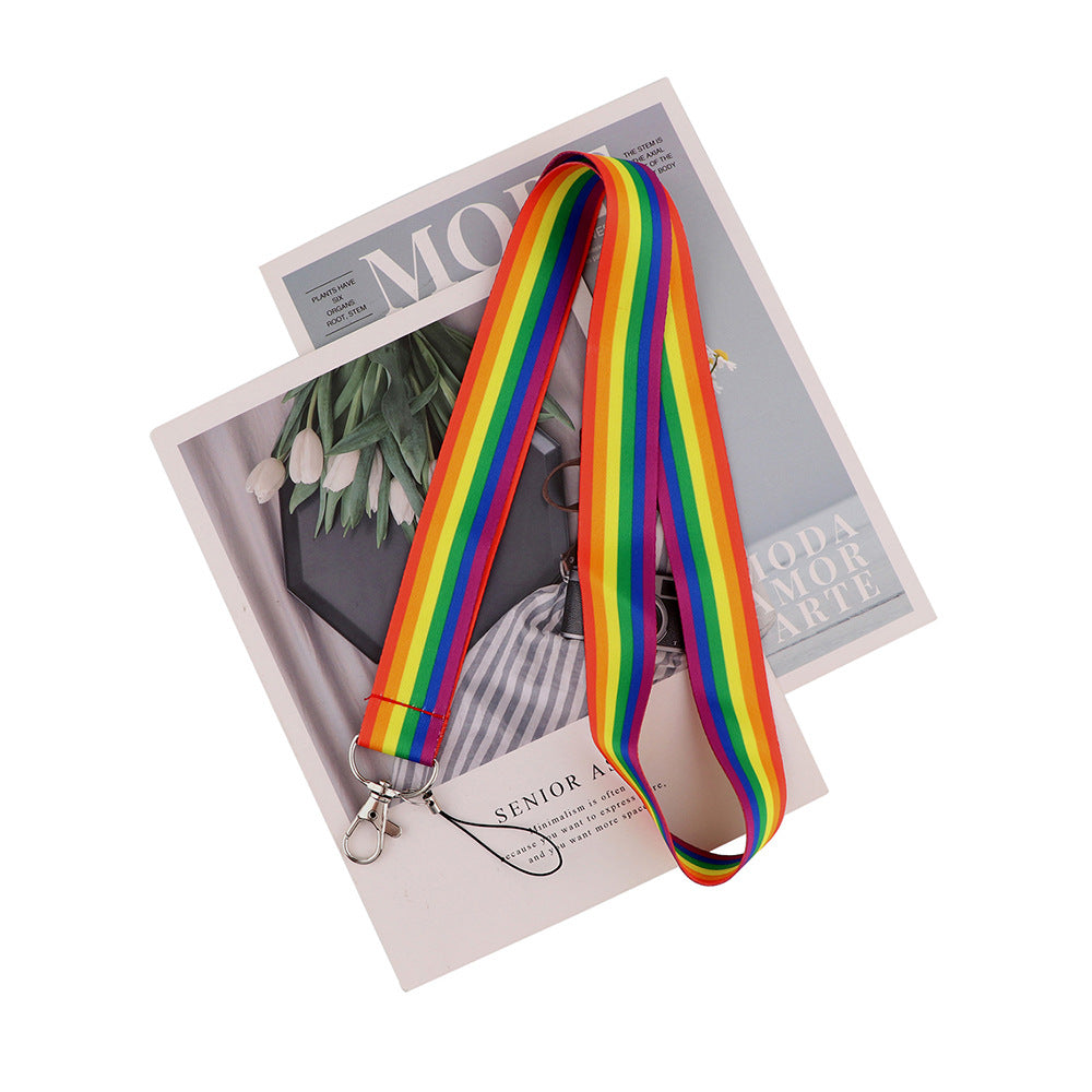 Wholesale Gay Rainbow Polyester Badge Lanyard